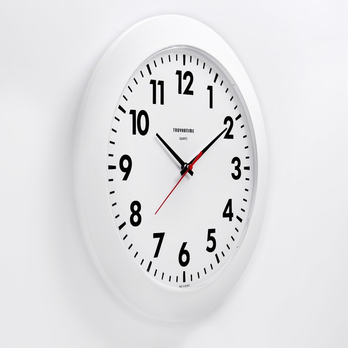 фото Часы настенные, серия: классика, плавный ход, d-30 см, белый обод тройка