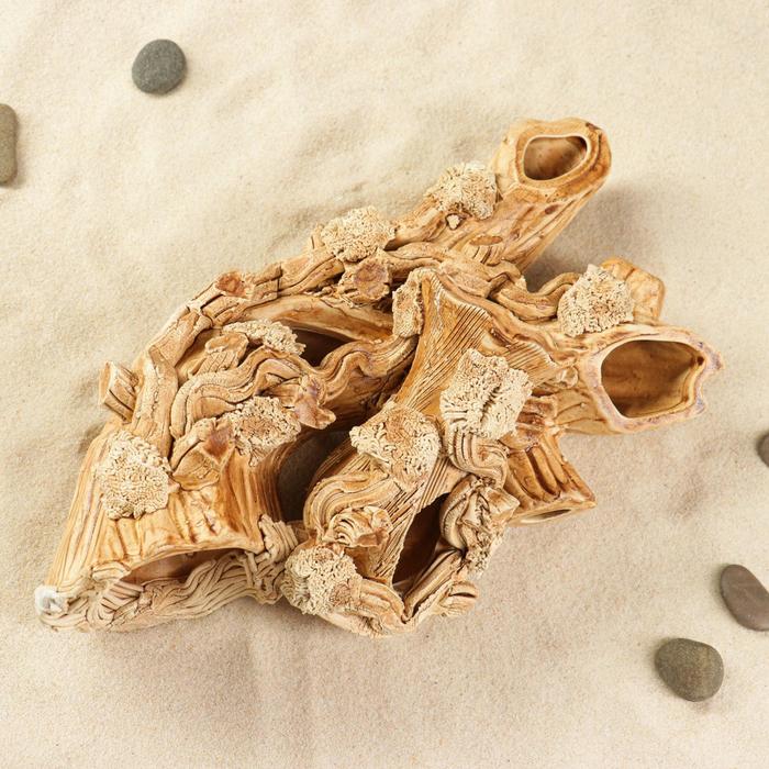 Декорации для аквариума "Композиция: амфора на коряге"