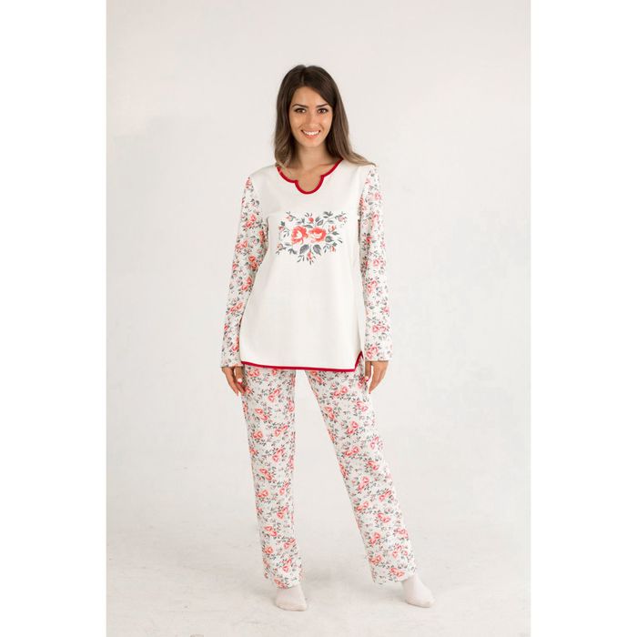 Пижама женская (джемпер, брюки) "Вероника", размер 46, цвет МИКС, футер