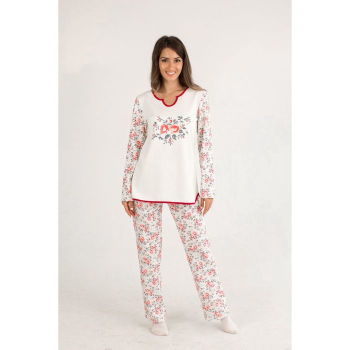 Пижама женская (джемпер, брюки) "Вероника", размер 48, цвет МИКС, футер