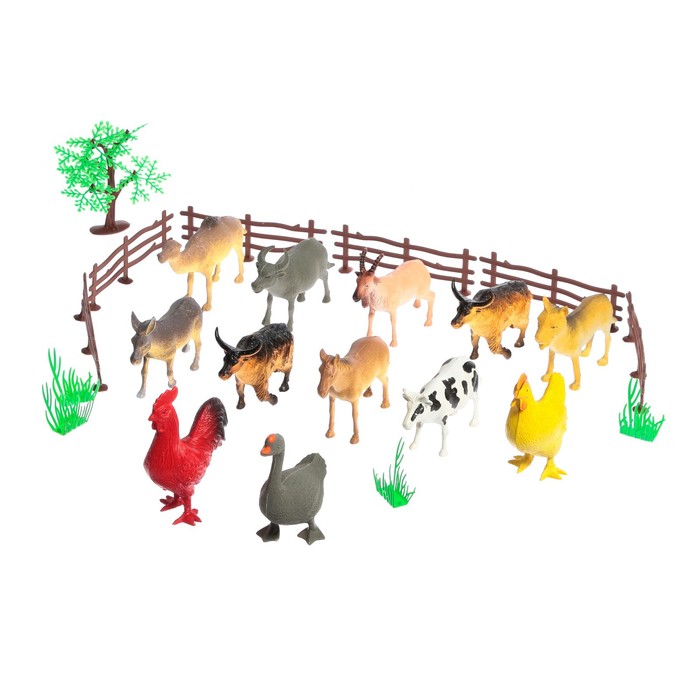 Набор животных «Моя ферма», 12 фигурок, с аксессуарами набор фигурок животных кнр моя ферма с аксессуарами 12 фигурок 800