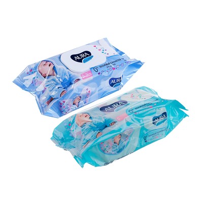 Влажные салфетки Aura Ultra Comfort, детские с экстрактом алоэ, 120 шт-