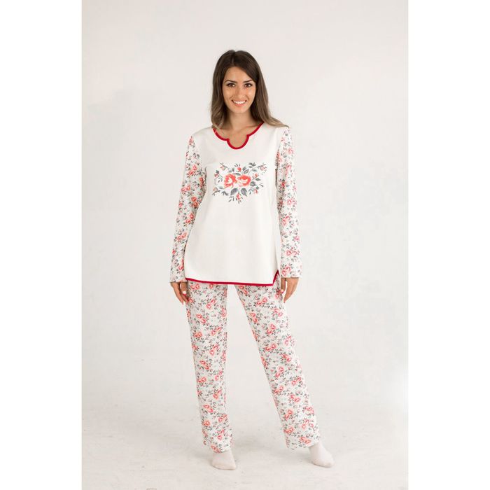 Пижама женская (джемпер, брюки) "Вероника", размер 42, цвет МИКС, футер