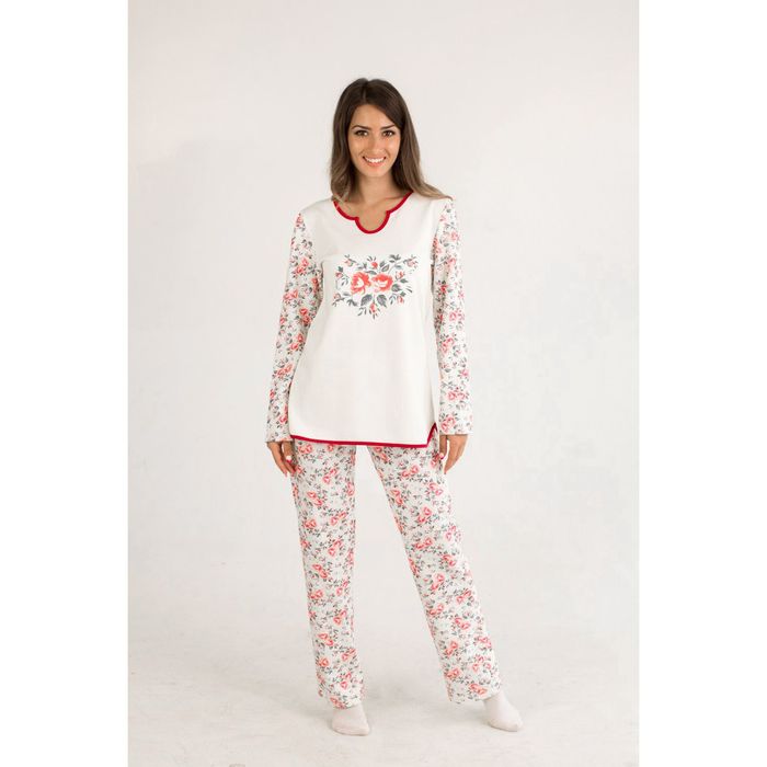 Пижама женская (джемпер, брюки) "Вероника", размер 44, цвет МИКС, футер