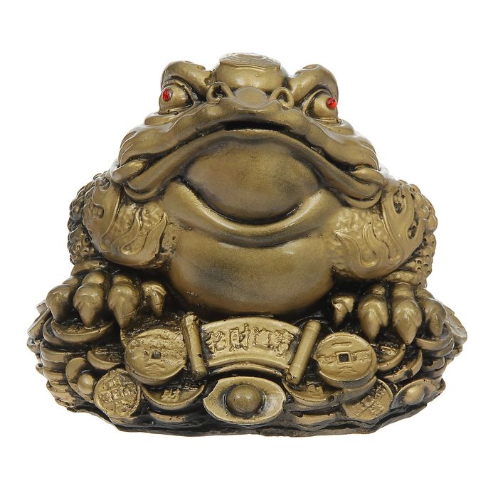 Копилка "Денежная жаба" стразы, золото