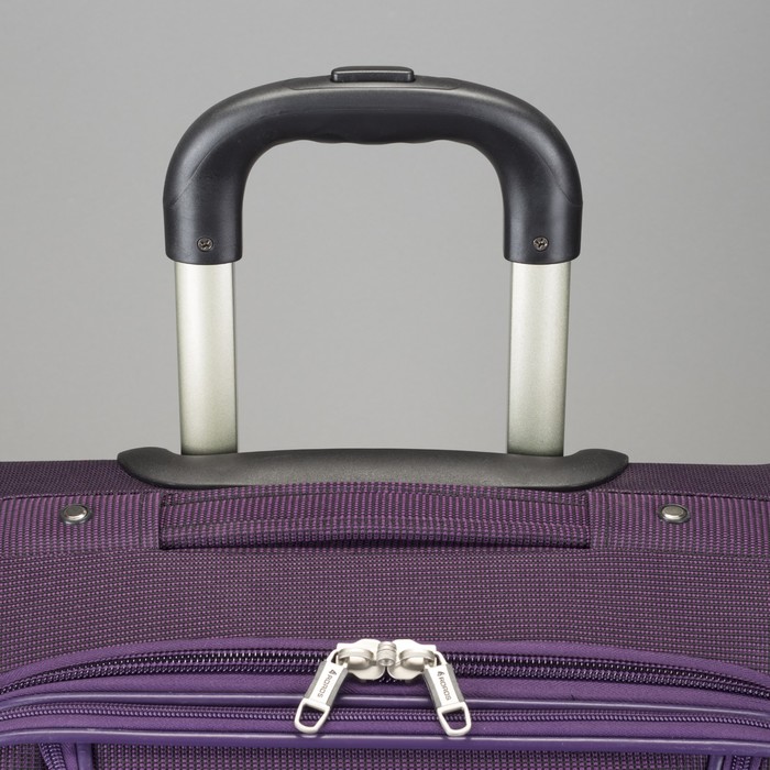 Чемодан с увеличением объёма, малый, 20", 42 л, 2 колеса, цвет фиолетовый
