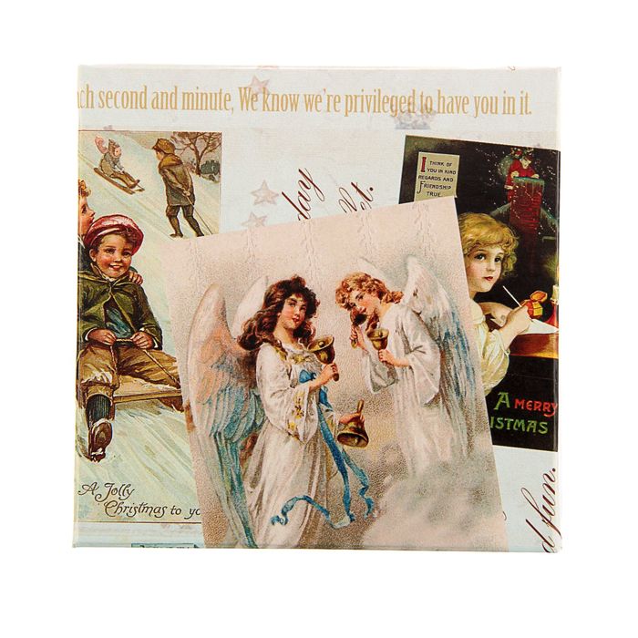 Набор коробок 5в1 "Рождественские открытки", 22,5 х 22,5 х 22,5 - 9,5 х 9,5 х 9,5 см