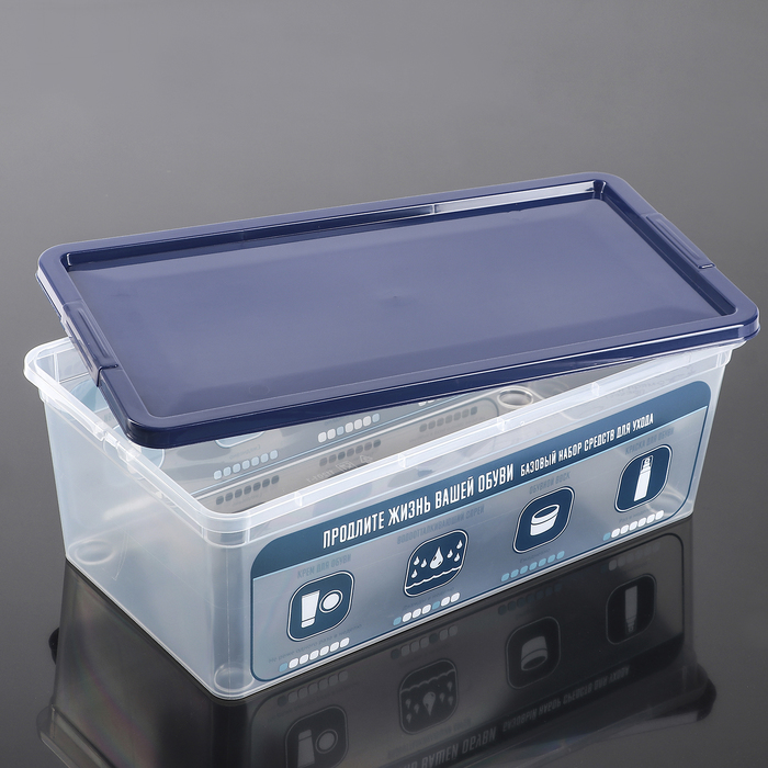 Короб для хранения обувных аксессуаров, цвет серый