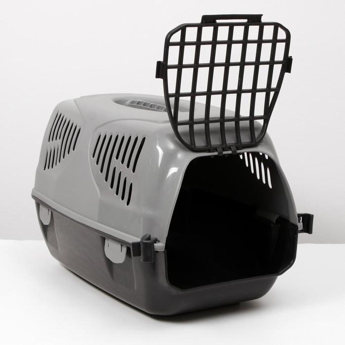 Переноска для животных "Сириус", 33,5х31х50 см, цвет серый