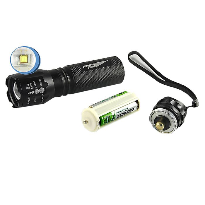 Фонарь ручной «Яркий луч» T4 Focus, светодиод 3W, чёрный