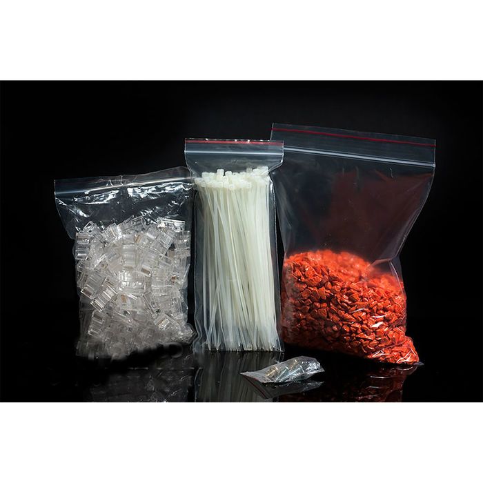 Пакет zip lock 25 х 30 см (с красной полосой)