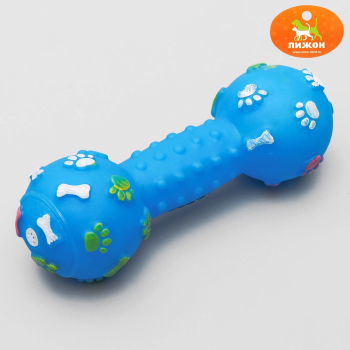 Игрушка пищащая "Гантель 100 kg", 17,5 см, микс цветов