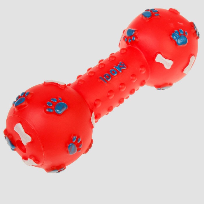 Игрушка пищащая "Гантель 100 kg", 17,5 см, микс цветов