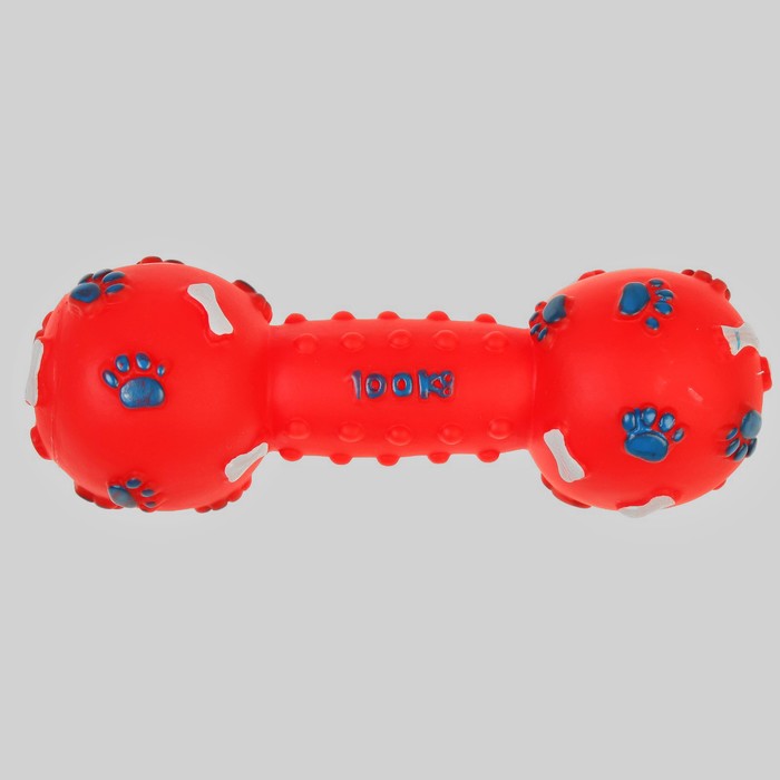 Игрушка пищащая "Гантель 100 kg", 17,5 см, микс цветов