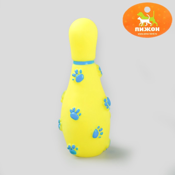 Игрушка резиновая пищащая "Кегля", 14 см, микс цветов