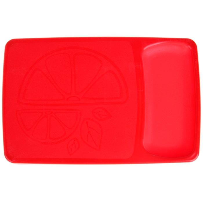 Доска разделочная 37х24 см с лотком Kleo, цвет красный