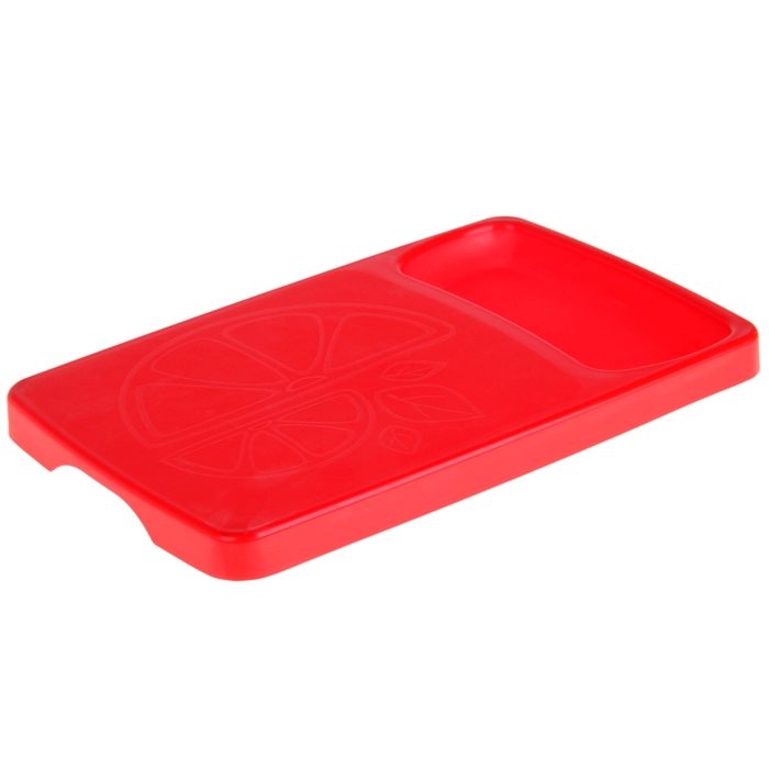 Доска разделочная 37х24 см с лотком Kleo, цвет красный