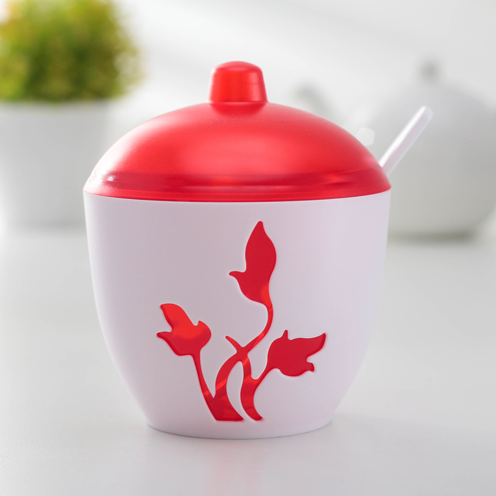 Сахарница Viola, цвет красный полупрозрачный