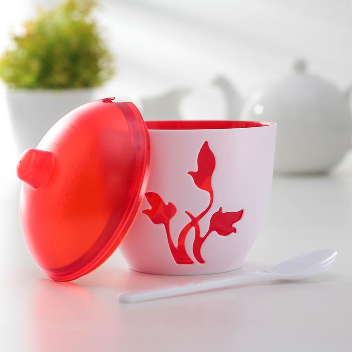 Сахарница Viola, цвет красный полупрозрачный