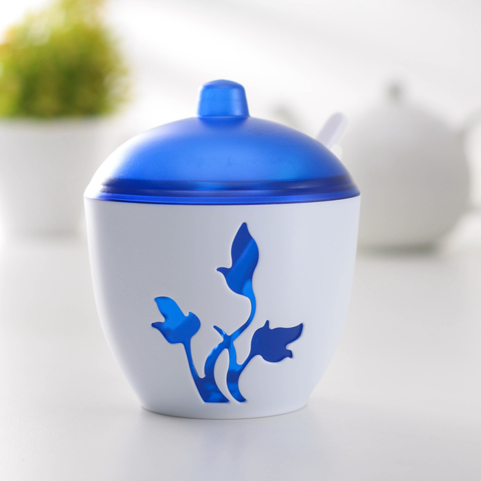 Сахарница с ложкой Viola, цвет синий