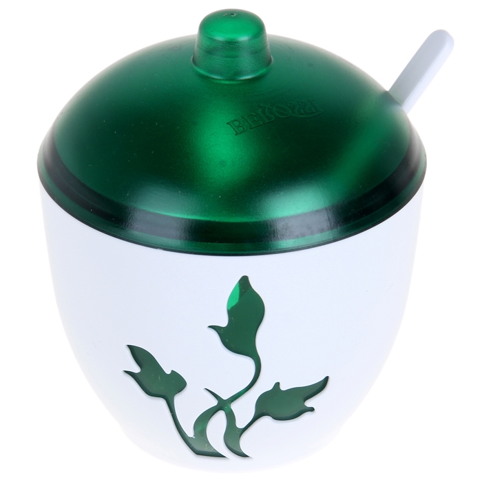 Сахарница с ложкой Viola, цвет зеленый