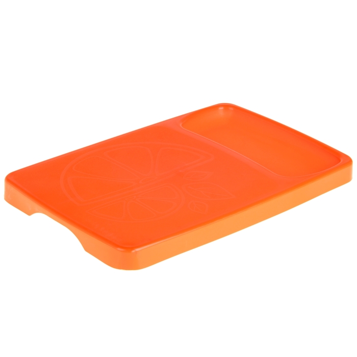 Доска разделочная 37х24 см с лотком Kleo, цвет оранжевый