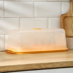 Хлебница с прозрачной крышкой, 36×22×13,5 см, цвет МИКС от Сима-ленд