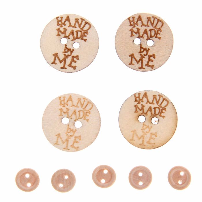 Набор декоративных пуговиц "Хэнд мейд", диам 3 см