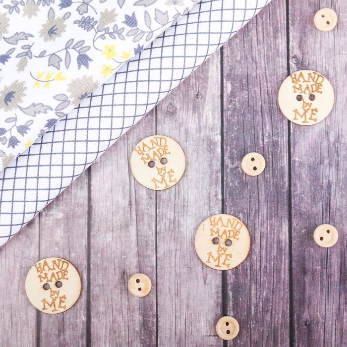 Набор декоративных пуговиц "Хэнд мейд", диам 3 см