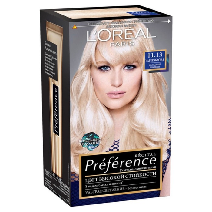 Краска для волос L'Oreal Preference, 11.13, бежевый ультраблонд, 174 мл