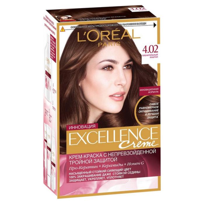 

Крем-краска для волос L'Oreal Excellence Creme, тон 4.02 пленительный каштан