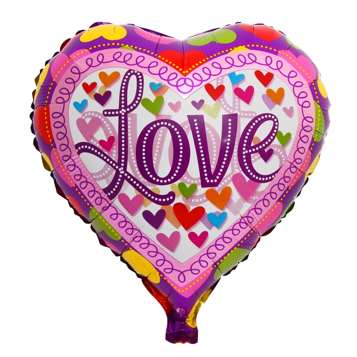 Шар фольгированный "Любовь" Сердце 18" сердечки