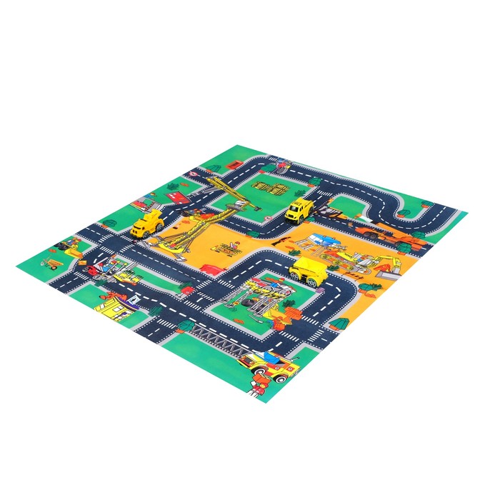 Коврик игровой "Стройка", с 3 машинами