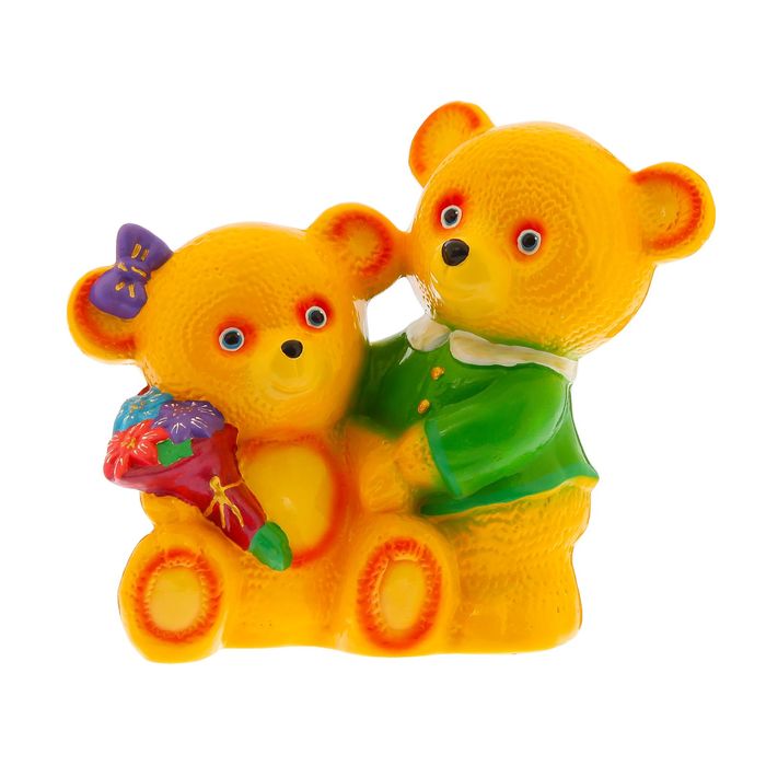 Копилка "Пара медвежат" глянец, жёлтая