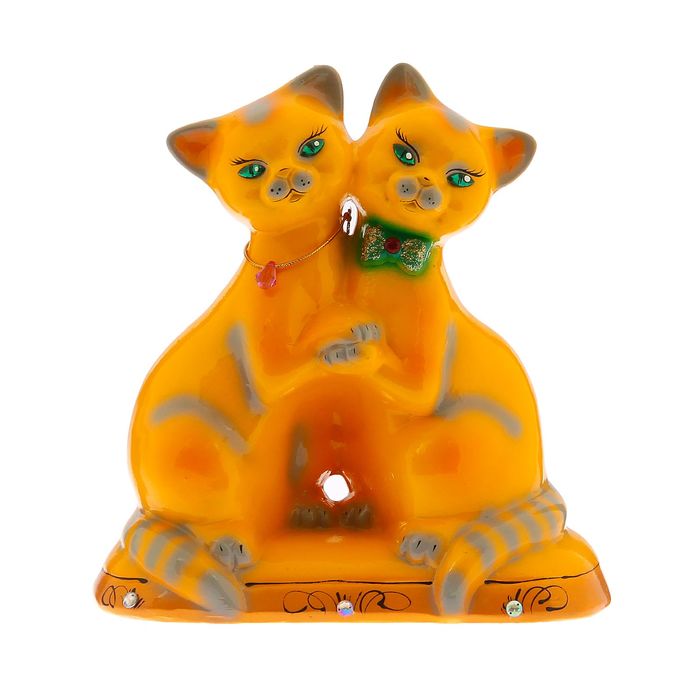 Копилка "Влюбленные кошечки" глянец, жёлтая