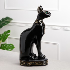 

Копилка "Кот Сфинкс", глянец, чёрная с золотом, 43 см