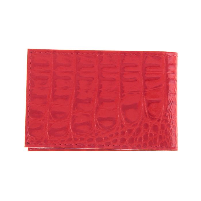 Визитница, 1 ряд, 18 листов, кайман, красный