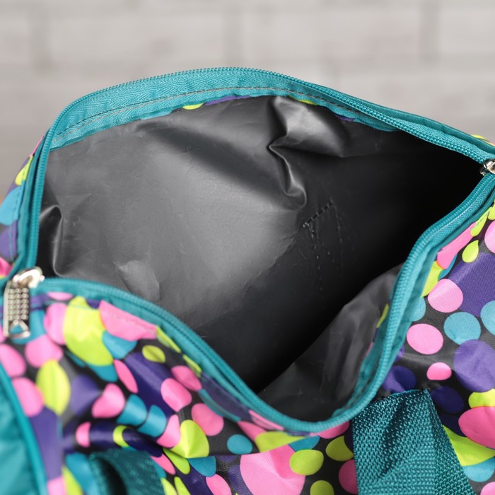 Сумка спортивная на молнии "Горох", 1 отдел, 1 наружный карман, длинный ремень, разноцветная