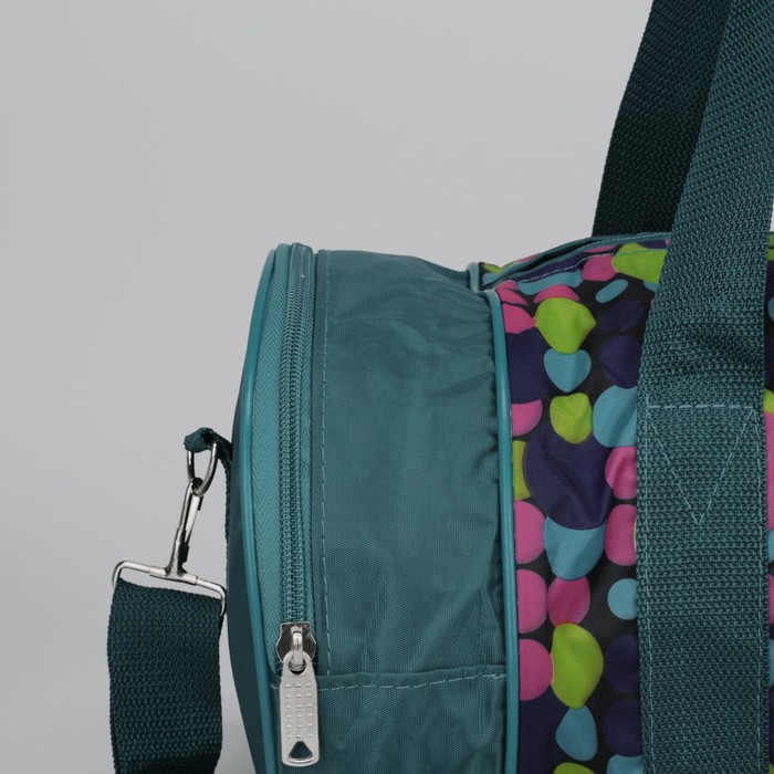 Сумка спортивная на молнии "Горох", 1 отдел, 1 наружный карман, длинный ремень, разноцветная