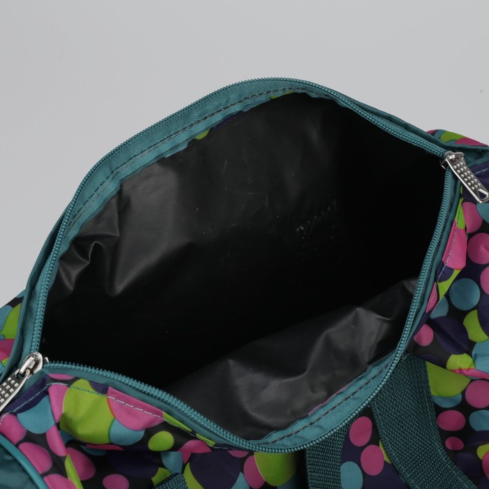 Сумка спортивная на молнии "Горох", 1 отдел, 1 наружный карман, длинный ремень, разноцветная