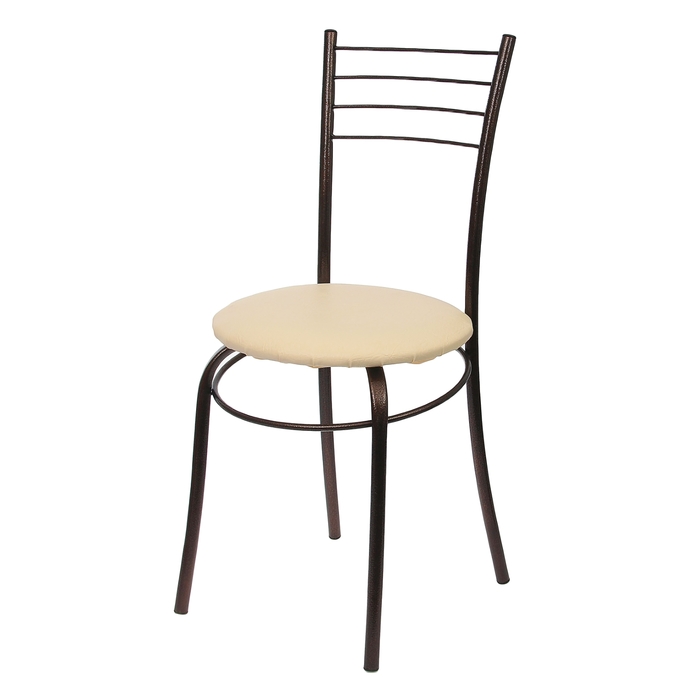 Стул "Бистро" с медным покрытием ножек, цвет ваниль