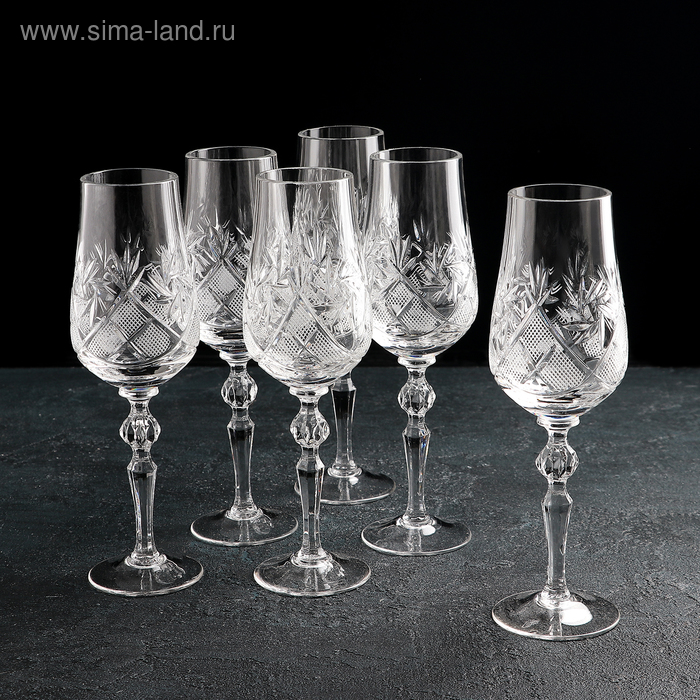 Набор бокалов хрустальных для шампанского «Мельница», 190 мл, 6 шт набор стаканов хрустальных мельница 250 мл 6 шт