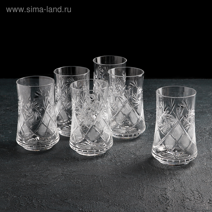 Набор стаканов хрустальных для напитка «Мельница», 200 мл, 6 шт набор из 4 хрустальных стаканов highland 375 мл