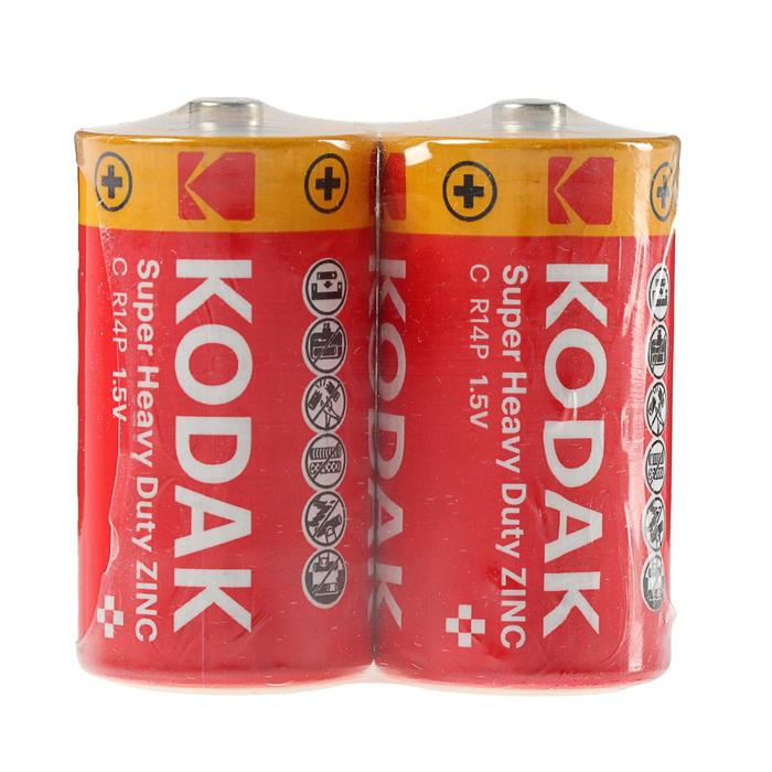 фото Батарейка солевая kodak extra heavy duty, с, r14-2s, 1.5в, спайка, 2 шт.
