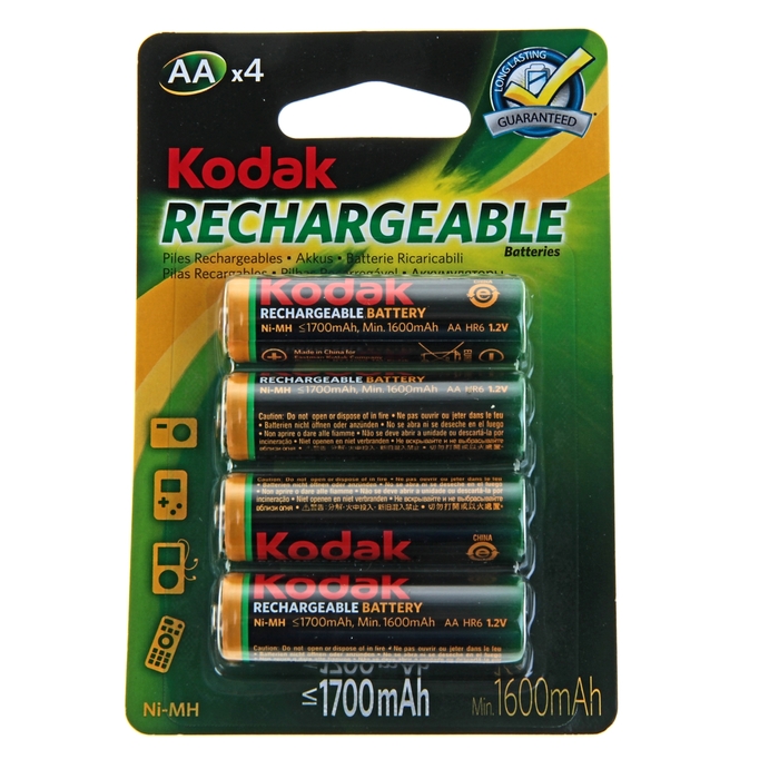 Аккумулятор Kodak, АА, HR6-4BL, 1700 mAh, блистер, 4 шт.