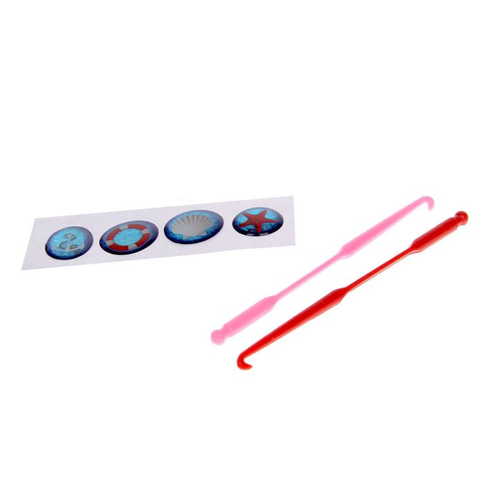 Резиночки для плетения "Море", набор 200 резиночек, 2 металлических шарма, бусины, наклейки, инструменты и мастер-класс