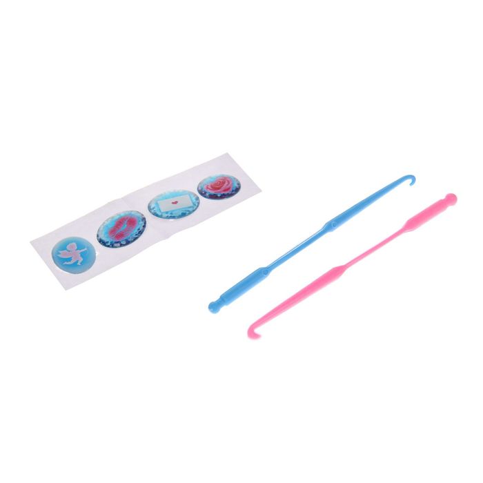 Резиночки для плетения "Нежность", набор 180 резиночек, 3 металлических шарма, бусины, наклейки, инструменты и мастер-класс