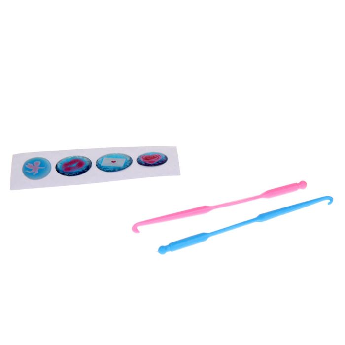 Резиночки для плетения "Нежность", набор 200 резиночек, 2 металлических шарма, бусины, наклейки, инструменты и мастер-класс