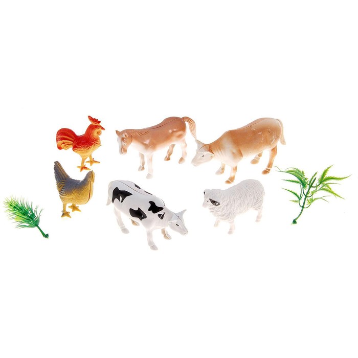Набор фигурок животных «Домашние животные», 6 штук, с аксессуарами