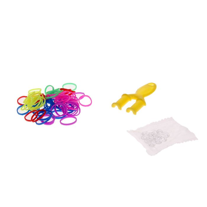 Резиночки для плетения "Карамель", набор 180 резиночек, 3 металлических шарма, бусины, наклейки, инструменты и мастер-класс